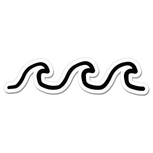 Wave Simple Outline Surf Ocean Beach Hawaii - Vinyl Sticker Waterproof Decal