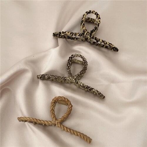 Alloy Geometry Hair Clip Claw Strong Holding Novelty Cross Leopard Hair Claw Hair Jaw Clamp Metal Styling Accessories