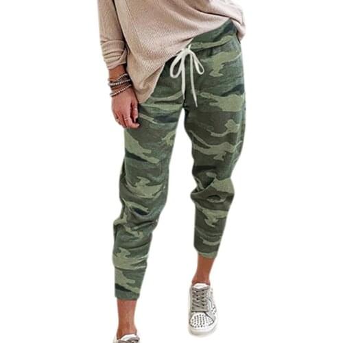 Harajuku Ladies Streetwear Loose Fitness Breathable Fitness Yoga Pants Stretch Waist Camouflage WomenTraining Jogging Pants