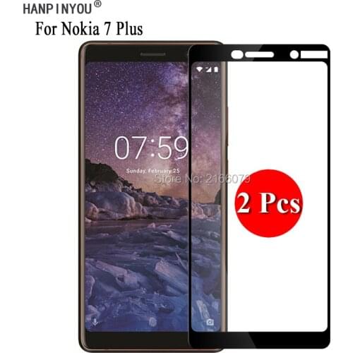 2 Pcs/Lot For Nokia 7 Plus / 7Plus 6.0" Full Cover Screen Protector Hard Tough Tempered Glass Protective Film + Clean Tools