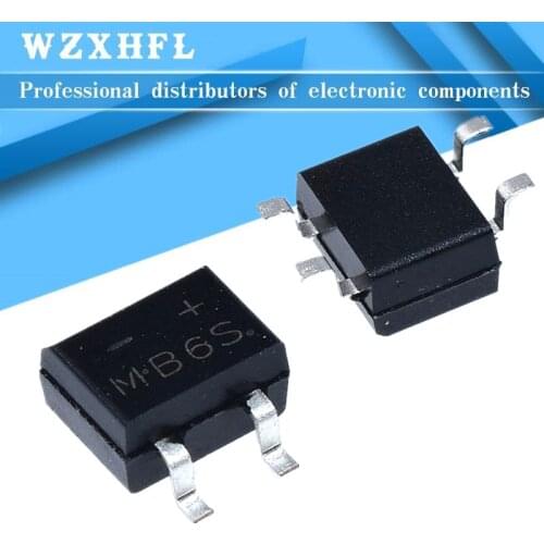 20PCS MB6S SOP-4 0.5A 600V Single Phases Diode Rectifier Bridge SOP