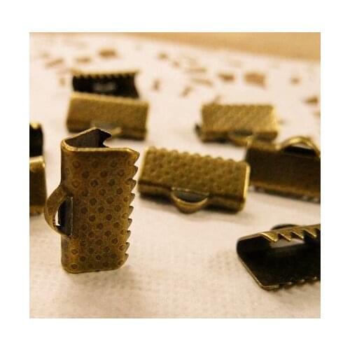 200pcs 12mm ancient bronze protectorate buckle horses mouth clips Vintage antique diy accessories