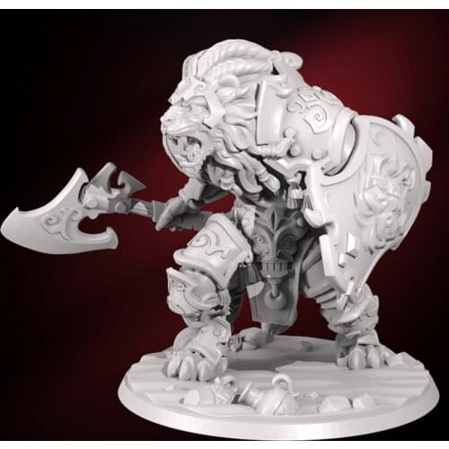 56mm 38mm Resin Model Lion Warrior Figure Unpainted DW-013