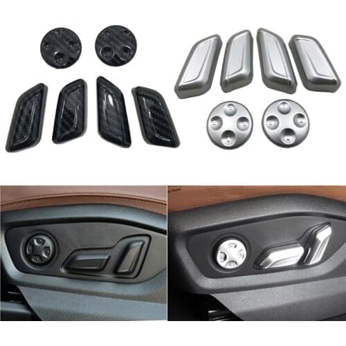6pcs Car-styling Door Seat Adjust Button Switch Matt Chrome Stickers Cover Trim For Audi Q5 FY 2018 Car Interior Accessories