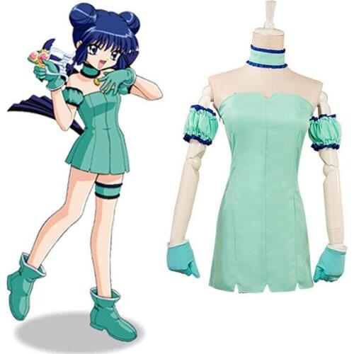 Anime Tokyo Mew Mew Minto Aizawa Cosplay Costume Green Dress Party Halloween Costume
