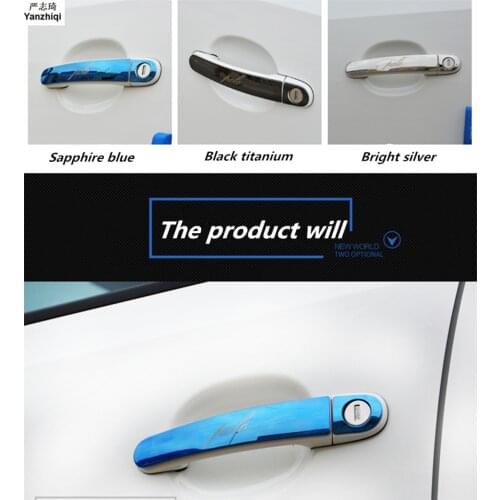 Free Shipping 8pcs/lot Stainless Steel door handle door handle decoration Car stickers for 2014-2017 Volkswagen VW POLO