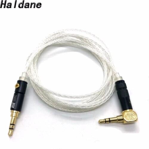 Free Shipping Haldane 8 Cores Silver Plated 3.5mm to 3.5mm Upgrade Cable for Philips shp9500 Fidelio X2 X1 MDR-1A AH-MM400