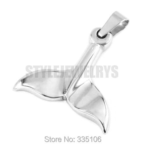 Free Shipping! Dolphin Tail Pendant Stainless Steel Jewelry Fashion Animal Motor Biker Pendant SWP0314