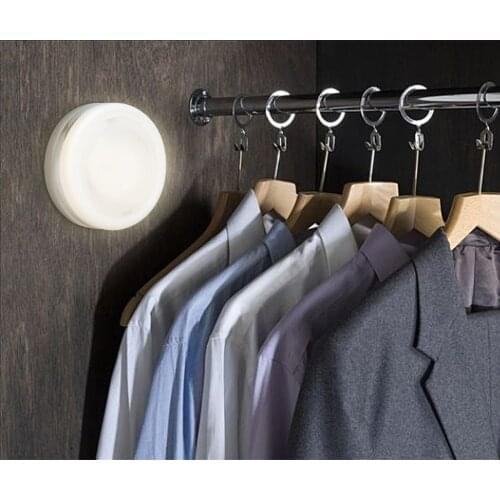 Wireless RF LED Under Cabinet Lighting 4PCS LED Puck Llights with Remote Dimmable For Bed Corridor Stairs