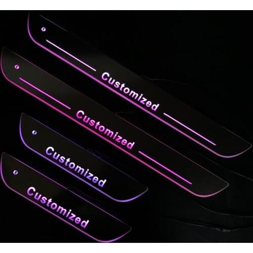 Express delivery led door sill plate strip welcome light threshold guard protectors for Jeep