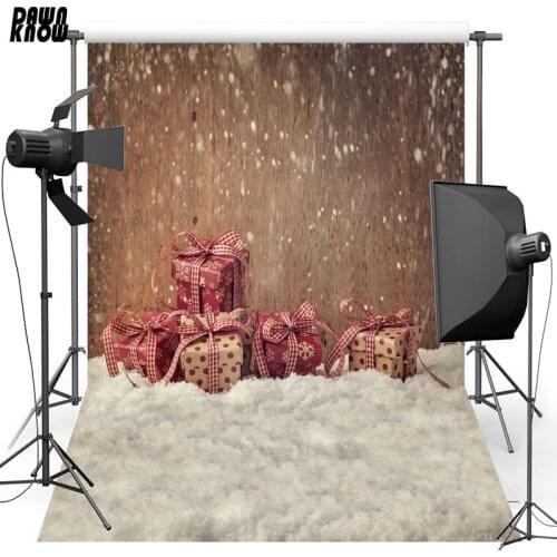 DAWNKNOW Merry Christmas Vinyl Photography Background For Baby Snow Gift Polyester Backdrop For Children Photo Studio S2459