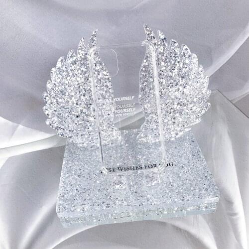 Designer Angel Wings Modeling Womens Desktop Stand Shining for Ipad Pro 2020 Holder Phone Holder Customizable Logo or Name