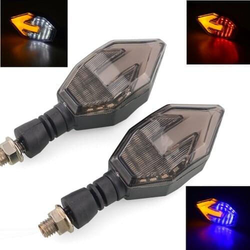For Honda Kawasaki BMW 12V Motorcycle Arrow LED Flashing Turn Signal Lights Motorbike Indicators Blinker Lamp 10mm