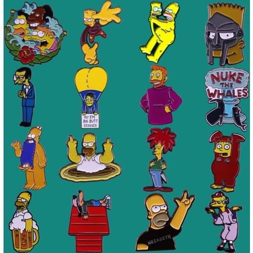 Anime TV Series Homer Bart Lisa Enamel Pins Brooch Collecting Lapel Badges Men Women Fashion Jewelry Gifts Adorn Backpack Collar
