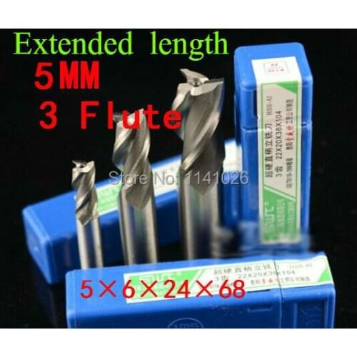 10 pcs/set 5mm three 3 Flute HSS & Extended Aluminium End Mill Cutter CNC Bit Milling Machinery tools Cutting tools.Lathe Tool