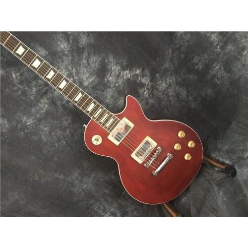 Wholesale custom wine red colour guitar with chrome hardware, good sound quality, mahogany fingerboard. Can be customized