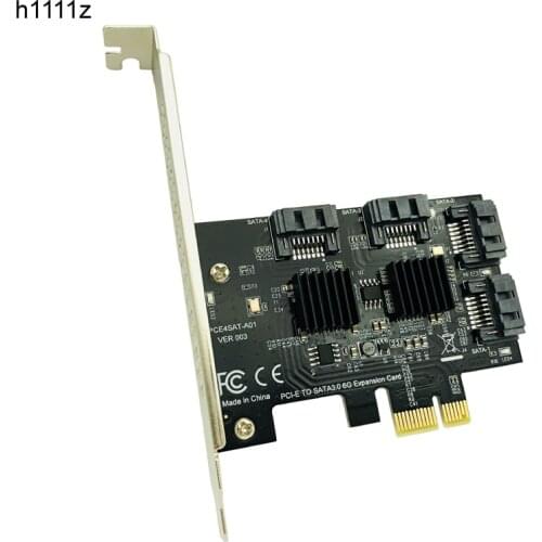 H1111Z Add On Cards PCIE to SATA Card/HUB/Controller SATA3 PCI-E/PCIE SATA 3 PCI Express SATA 4Port Multiplier Expansion Adapter