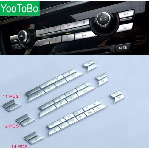 Chrome ABS Air Conditioner Buttons Sequins Decoration Cover Trim For BMW F10 F11 F06 F01 E70 E71 F25 F26 Replacement Type