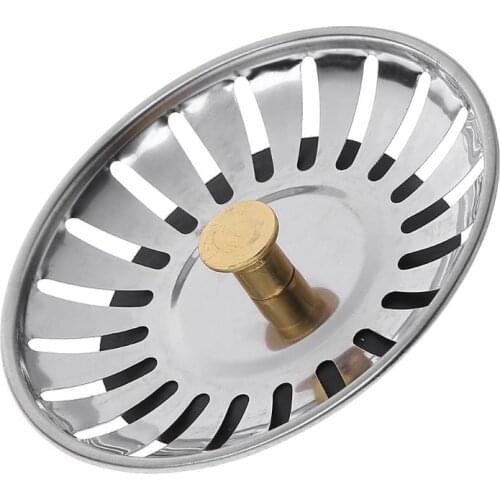 Kitchen Waste Stainless Steel Sink Strainer Plug Drain Filter Stopper Basket Drainer 85DA