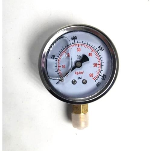 1PC 0-60KG 860psi bottom oil filling pressure gauge PT1 / 4 external thread