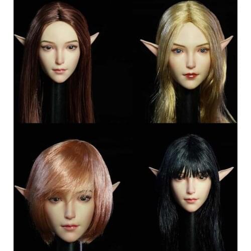 1/6 Scale Elf Girl Head Sculpt Super Beauty SUPER DUCK 1:6 SDH021 Female Soldier Head Played Model Toy