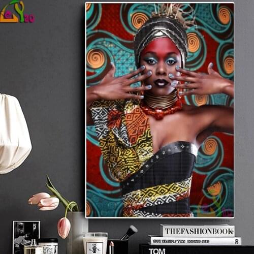 Bead Embroidery kit African woman DIY Kit Beadwork image cross stitch 5d handmade diamond painting full square round drill