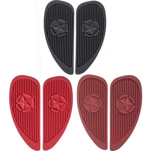 New 1 Pair Retro Motorcycle Cafe Racer Gasoline Fuel Tank Rubber Sticker Pad Protector Sheath Knee Grip Protector