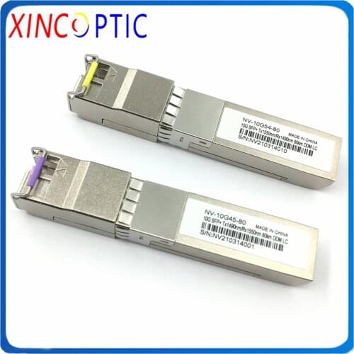 Single Fiber 10G BIDI SFP 80Km WDM SFP+ 1490/1550nm LC/UPC GBIC Single Mode Fiber Optic Equipment Transceiver