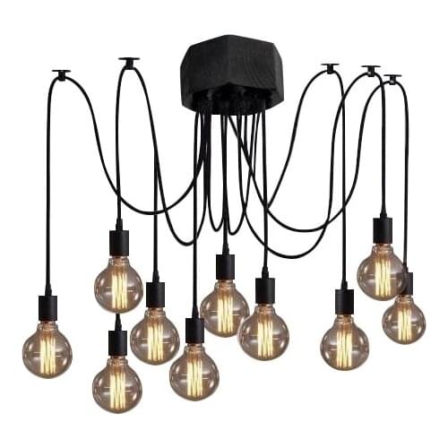 Örümcek endüstriyel askı lamba E27 Loft Edison Endüstriyel Asılı Lamba Ahtapot avize aydınlatma 6 7 8 9 10 kollu avize ışık