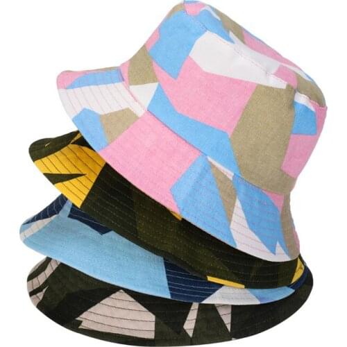 New Fashion Creative Stitching Style Bucket Hat Outdoor Sun Protection Panama Beach Fisherman Caps for Both Men and Women F70