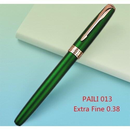 PAILI Classic Rose gold Clip Metal Fountain Pen Extra Fine 0.38mm Nib Steel Ink Pens for Gift Office Supplies School Supplies