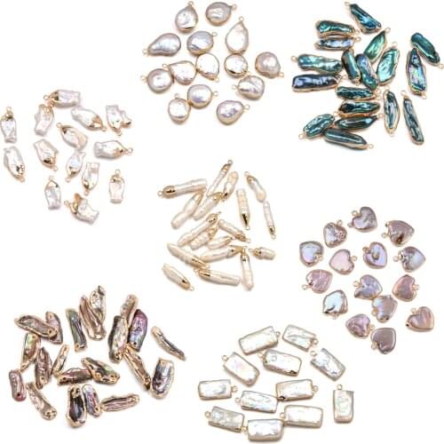 Natural Freshwater Pearl Pendants Irregular Shape Charms Pendants For Jewelry Making DIY Accessories Fit Necklaces Earring Gift