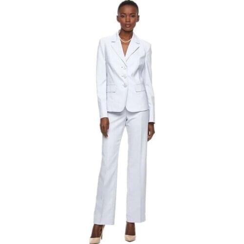 Women Pant Suits Slim White Women Tuxedos Peaked Lapel Suits For Womens Clothing Custom Made three Button Business Women Suits
