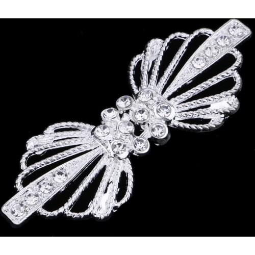 1 Pair Crafts Closure Clasps Button Brown Crystal Metal Hook Eyes Clasp Garment Coat Fastener Sewing Decor