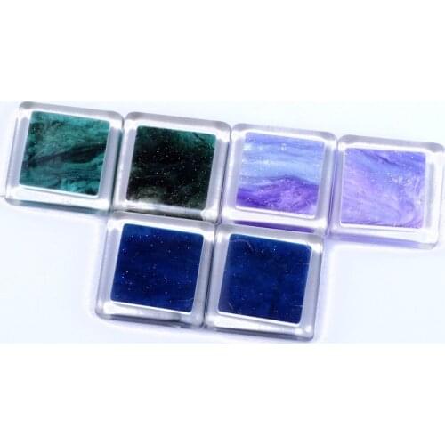 10pcs New Fashion Galaxy Star Square Resin Flatback Cabochon Bead Diy Crafts Earring Findings Hair Accessories Jewelry Make