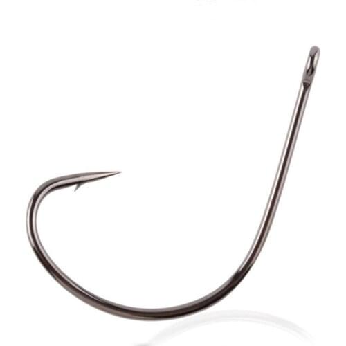 100pcs/lot Wide Door Bait Lure Eyed Cirlce Barbed FishHooks Angling Barracuda Perch Hook High Carbon Steel Saltwater Sea Fishing