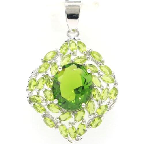 30x16mm Elegant Drop Created Orange Spessartine Garnet For Womans Silver Pendant Daily Wear