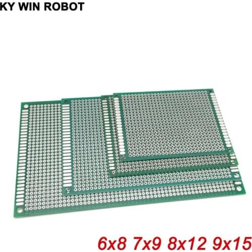 4 pcs 6x8 7x9 8x12 9x15 cm double sided Copper prototype pcb Universal Board Protoboard For Arduino