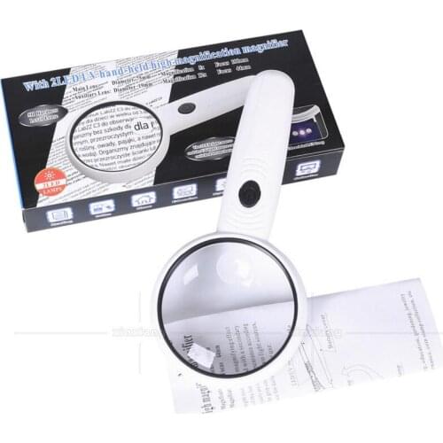 5X 12X 75mm 19mm Lens Children Educational LED Illuminated Handheld Reading Magnifier Loupe Banknote checking Magnifying Glass