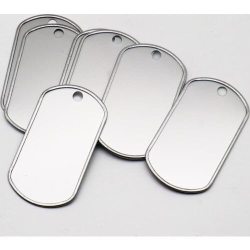 Wholesale 100Pcs Military Army Identity Tag Stainless Steel Men Tags Necklace Personality necklace Dog ID Tags for Men Pendant