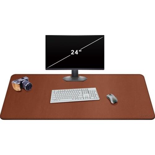 Large mouse pad waterproof Durable Desk Pad Protecter, PU Leather Mouse Keyboard Desk Mat with Comfortable Writing Surface