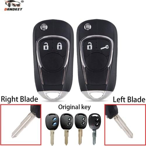 Dandkey For Chevrolet Love Spark Epica Sail Flip Remote Car Key Shell 2 Buttons With Left/Right Blade Fob Replacement Shell