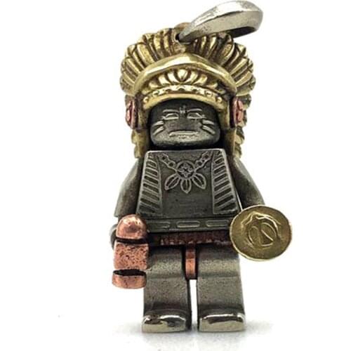 EDC Brass Key Ring Chief Skull Keychain Outdoor Tool Accessories DIY Pendant