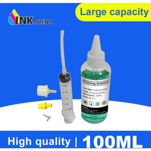 INKARENA 100ml Bottle Printhead Flush System Cleaning Liquid for HP for Epson Pigment ink Fluid tool For Canno For Brother