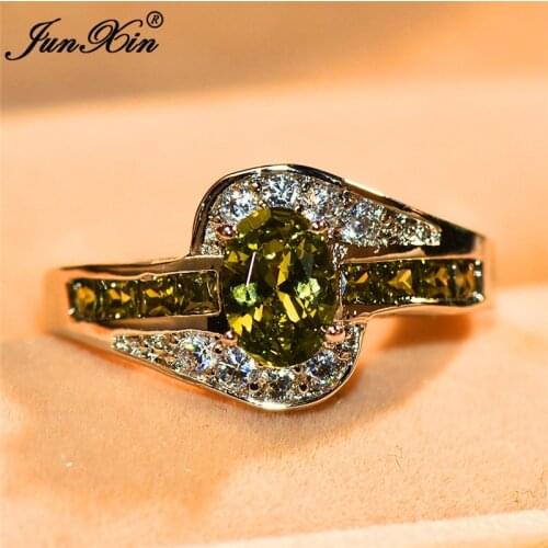 8 Colors Crystal Female Peridot Stone Ring Fashion Silver Color Wedding Rings Vintage Blue Green Red Purple Rings For Women