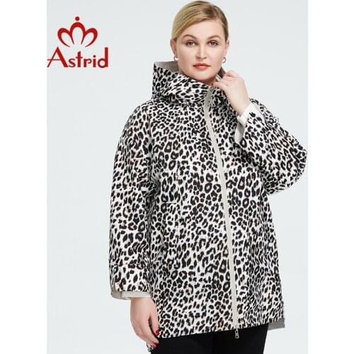 Astrid 2021 Spring Autumn Womens Jacket Oversize Double Sided Warm with hood zipper Leopard Coat Women Parkas Outerwear AM-9736