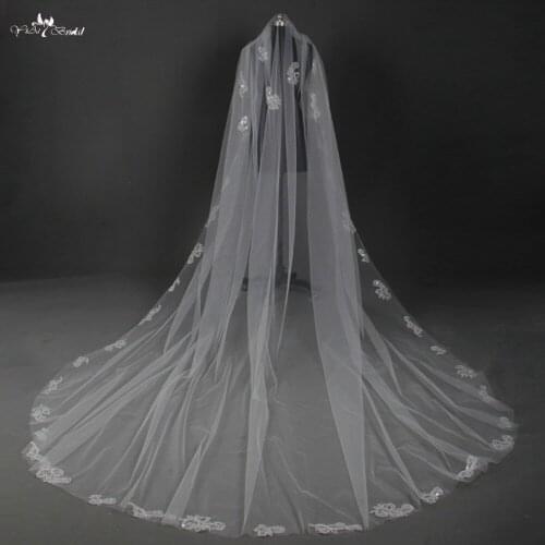 LZP047 Beautiful Wedding Photos Bridal Two Layers Lace Wedding Veil