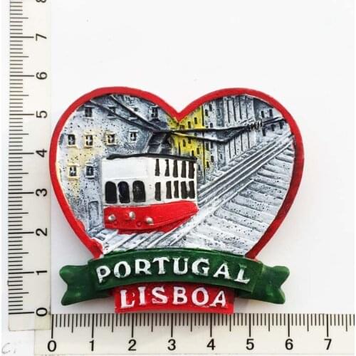 Lisboa Portugal)Fridge Magnet,Creative Travel Commemorate Crafts 3D Ornaments Magnetism Resin Material Refrigerator Stickers