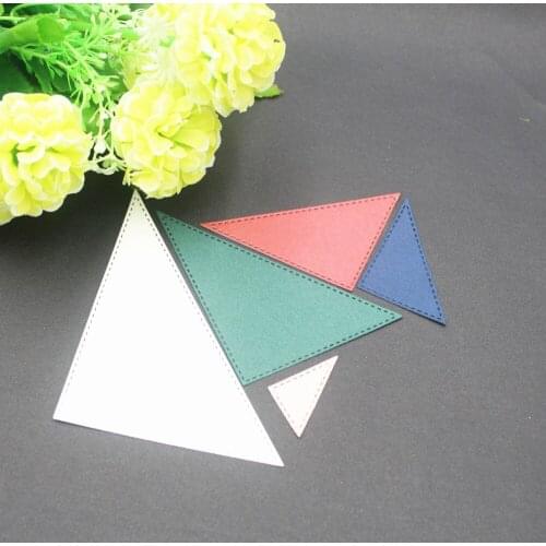 Metal Cutting Dies 5pcs Triangles Set Diy Scrapbooking Photo Album Decorative Embossing Paper Card Crafts Die 2021