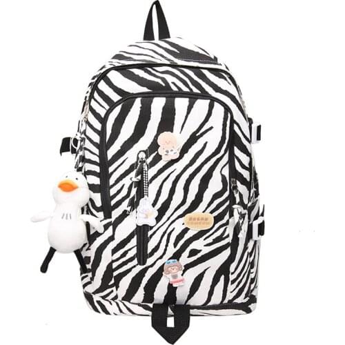 Kawaii Cow Grain College School bag Student Cute For Teenage Girl Travel Mochila Women Backpack Bagpack Canvas